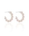 Brinco Argola Pérolas 2.7 cm Ródio Branco