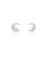 Brinco Filetes Cravejado Cristal 1.5 cm Ródio Branco