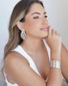 Bracelete Ondas Liso Banho Branco