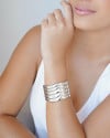 Bracelete Ondas Liso Banho Branco