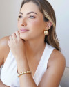 Bracelete Bolas Lisas Banho Dourado