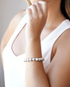 Bracelete Bolas Lisas Banho Branco