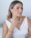 Pulseira Elástico Barroca Banho Branco