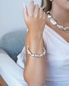 Pulseira Elástico Barroca Banho Branco