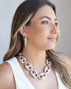 Conjunto Elos Lacre Banho Branco