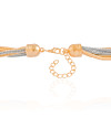 Gargantilha Malhas Torcidas Mix de Banhos Banho Dourado - 40 cm