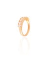 Anel Cravejado Oval Cristal Tamanho 17 Banhado a Ouro 18K