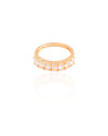 Anel Cravejado Oval Cristal Tamanho 19 Banhado a Ouro 18K