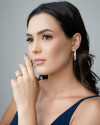 Anel Cravejado Oval Cristal Tamanho 19 Banhado a Ouro 18K