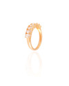 Anel Cravejado Oval Cristal Tamanho 19 Banhado a Ouro 18K