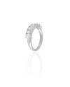 Anel Cravejado Oval Cristal Tamanho 19 Ródio Branco