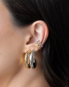 Brinco Argola Detalhada Lisa 3.1 cm Banhada a Ouro 18K
