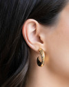 Brinco Argola Detalhada Lisa 3.1 cm Banhada a Ouro 18K