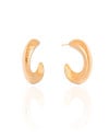 Brinco Argola Detalhada Lisa 3.1 cm Banhada a Ouro 18K