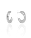 Brinco Argola Detalhada Lisa 3.1 cm Ródio Branco