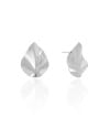 Brinco Folha Orgânica 2.5 cm Ródio Branco