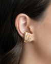 Ear Cuff Dois Filetes Lisos Banhado a Ouro 18K