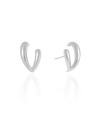 Ear Cuff Dois Filetes Lisos Ródio Branco