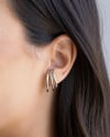 Ear Hook Três Filetes Lisos Ródio Branco