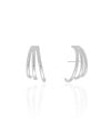 Ear Hook Três Filetes Lisos Ródio Branco
