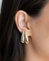 Brinco Argola Gota Lisa 3.0 cm Banhado a Ouro 18K