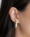 Brinco Argola Gota Lisa 3.0 cm Ródio Branco