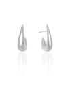Brinco Argola Gota Lisa 3.0 cm Ródio Branco