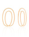 Brinco Fio Oval Duas Voltas 5.0 cm Banhado a Ouro 18K
