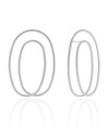 Brinco Fio Oval Duas Voltas 5.0 cm Ródio Branco