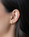Brinco Argola Click Cravejada Cristal 1.3 cm Banhado a Ouro 18K