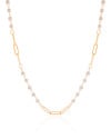 Choker Elos Detalhados com Pérolas Banhado a Ouro 18K