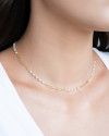 Choker Elos Detalhados com Pérolas Banhado a Ouro 18K