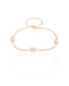 Pulseira Pérolas Barrocas e Veneziana Banhado a Ouro 18K