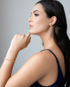 Pulseira Elos com Bolas e Pérolas Banhado a Ouro 18K