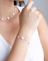 Pulseira Conchas em Pérola Ródio Branco