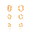 Trio de Argolas Lisas Banhado a Ouro 18K