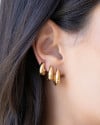 Trio de Argolas em U Lisas Banhado a Ouro 18K