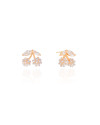 Brinco Cereja Pérolas Navetes Cristal 1.4 cm Banhado a Ouro 18K