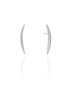 Brinco Fio Abaulado Liso 3.4 cm Ródio Branco