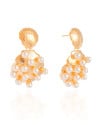 Brinco Concha Pérolas 2.7 cm Banhado a Ouro 18K