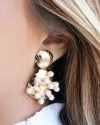 Brinco Concha Pérolas 2.7 cm Banhado a Ouro 18K