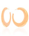 Brinco Argola Abaulada Flat Lisa 6.0 cm Banhado a Ouro 18K