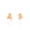 Brinco Bolas Lisas Pérola 1.6 cm Banhado a Ouro 18K