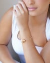 Bracelete Liso Bolas Pérola Banhado a Ouro 18K