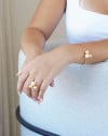 Bracelete Liso Bolas Pérola Banhado a Ouro 18K