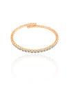 Bracelete Mola Cravejado Topazio Sky 4 mm Banhado a Ouro 18K