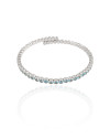 Bracelete Mola Cravejado Topazio Sky 4 mm Ródio Branco