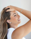 Bracelete Mola Cravejado Topazio Sky 4 mm Ródio Branco