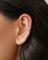 Piercing Liso Duas Bolinhas Banhado a Ouro 18K