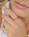 Anel Vazado Gota Cristal Tamanho 20 Banhado a Ouro 18K